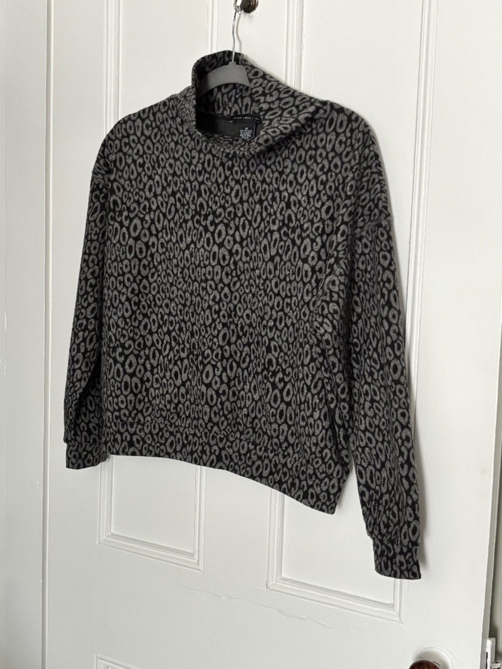 Joan Vass leopard print heavy jersey top